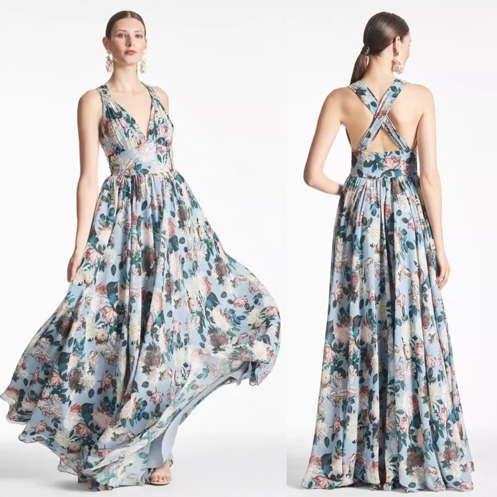 NWT Sachin + Babi Kenzia Floral Print Gown Maxi Dress - Picture 2 of 8
